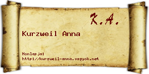 Kurzweil Anna névjegykártya